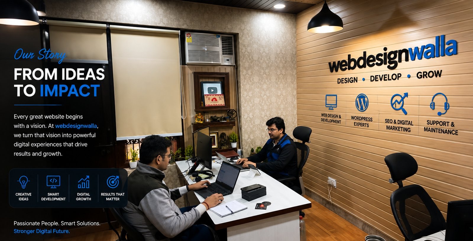 The Web Design Walla team collaborating in the Gurgaon office