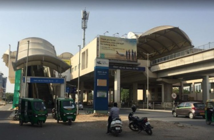 The Sector 42-43 Rapid Metro station in Gurgaon